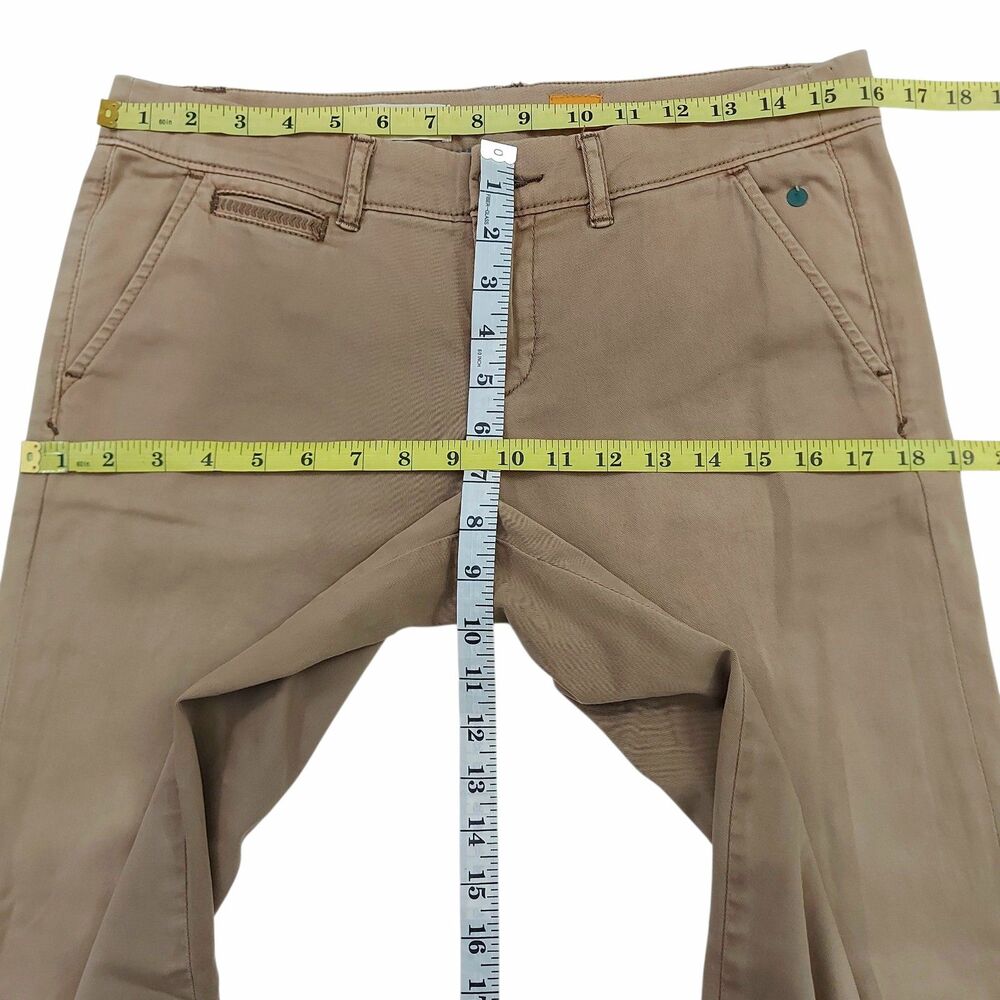 Pilcro by Anthropologie Hyphen Pants Womens 27 Tan Straight Leg Stretch Casual - Picture 11 of 12